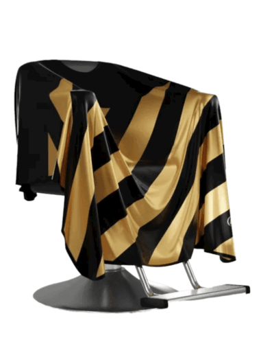 Schwarz & Gold diagonale Streifen Frisierumhang
