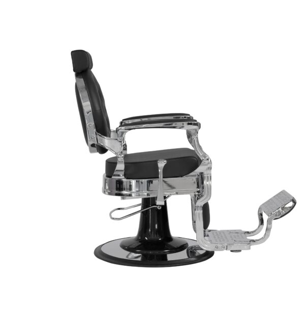 Barber Chair Texas Silver Black Zijkant