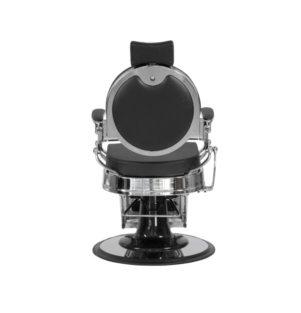 Barber Chair Texas Silver Black Zijkant Achterkant