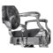 Barber Chair Texas Silver Black Zijkant Hendel