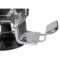 Barber Chair Texas Silver Black Zijkant Voetsteun