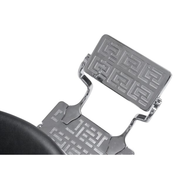 Barber Chair Texas Silver Black Voetsteun