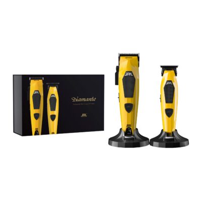 JRL-Diamante-Kit-Yellow-Clipper-Trimmer JRL Diamante Kit Yellow clipper en trimmer set met 8.200 RPM motor en Samsung batterij – Barberdepot