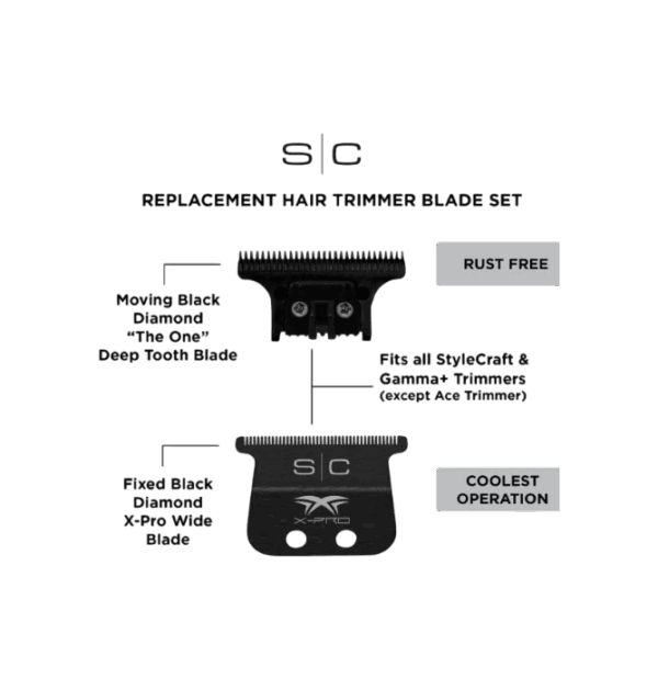 Stylecraft X-Pro Klinge Schwarz Breit Set