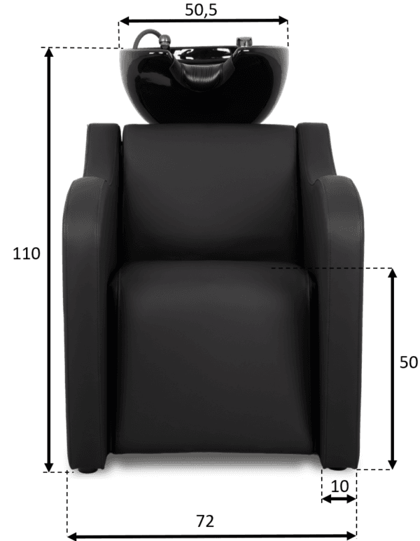 Malaga Black Front Dimensions