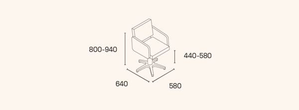 Yuki Kappersstoel Dimensions